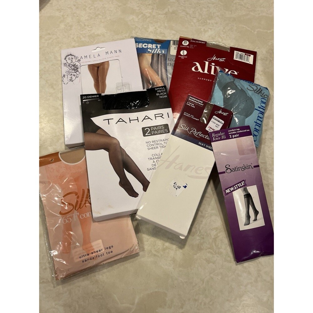 Womens Hosiery Tights Knee Highs Socks Mixed Brands Sizes NEW Plus 11 Pair